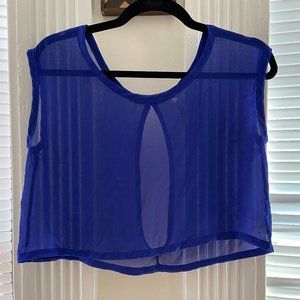 Sheer cobalt blue crop top